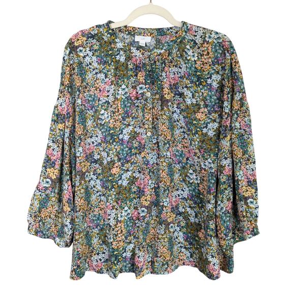 J. Jill Tops - J Jill Blouse Womens Plus 2X Multicolor Floral Lightweight Rayon